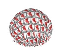 Cappelli riutilizzabili stampati Parigi della doccia, copricapo di doppio strato per la stazione termale ed il salone, grande involucro dei capelli