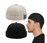 Cappelli Senza Tesa Da 2 Pezzi, Cappelli In Pelle Di Melone Casual Giapponese, Moda Semplice E Versatile, Adatti Per L'Uso Quotidiano E I Viaggi All'Aperto.