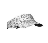 Cappelli sportivi con visiera parasole vuota superiore berretto da baseball per donne e uomini, razza di gatto, gattino, scarabocchiare zampa di cane