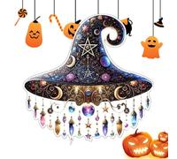 Cappelli Streghe - Finestra Cappello di Halloween, 2D Holiday Seasonal Wall Door Decorazione | Cappello da Appeso in Acrilico per Feste, Camera, Portico, Decorazione