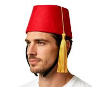 Cappelli Turchi per Donna feltro comfort con nappe dorate, accessori | Cappello da bellhop da uomo per uso quotidiano interni esterni casa ringraziamento feste compleanno palco spetta