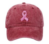 Cappelli unisex per cancro al seno International Publicity Day Ribbon Ricamati Cappelli da baseball per sport all'aria aperta, Colore: rosso, Taglia unica