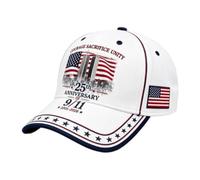 Cappelli unisex per il 25° anniversario dell'11 settembre, berretto | Berretto regolabile con bandiera patriottica americana, Cappello 11 settembre Non dimenticare mai, Con torri gemelle, Skyline