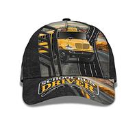 Cappelli Visiera School Bus Driver Yellow Bus On The Road Movimento Berretto Chiusura Posteriore Cappellino da Baseball per Ragazze, Ragazzi, unità