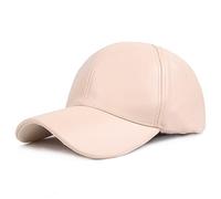 Cappellini a tesa larga per donne, con visiera regolabile, cappello a punta in pelle, Beige, Taglia unica