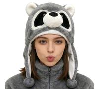 Cappellini Animali Costume Da Festa Cartoon, , Morbido E Caldo Con Cinghie Per Orecchie - Cappelli Invernali Divertenti - Per Feste, Compleanno, Casa, Uffici, Autunno, Capodanno, Diario,