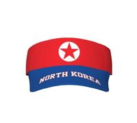 Cappellini con visiera con bandiera della Corea del Nord, per golf, tennis, spiaggia, pallavolo, adulti, cappello nero