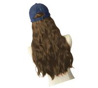 Cappellini da baseball alla moda con fibra sintetica capelli lunghi ricci multiuso cosplay acconciatura cappello per acconciature veloci accessorio per capelli