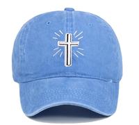 Cappellini da baseball per attività all'aperto con disegni ricamati, ideali per sport e abbigliamento casual, perfetti per basket e stili hip hop, Azzurro, Taglia unica