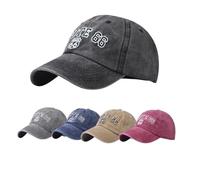 Cappellini da baseball vintage in cotone lavato per donna uomo classico Route 66 ricamato protezione solare, nero, Medium-Large