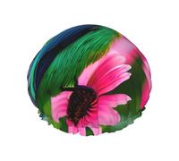 Cappellini da doccia colorati con un doppio strato di fiori e uccelli mantengono i capelli bene sia che li indossi durante la doccia o il bagno.