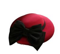 Cappellini da donna, Cappello da pescatore donna con fiocco grande for feste di banchetto a tesa larga clip multicolore