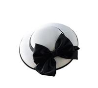 Cappellini da donna, Cappello da pescatore donna con fiocco grande for feste di banchetto a tesa larga clip multicolore