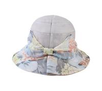 Cappellini da donna, Cappello da sole donna a tesa larga, a secchiello, a bombetta, UPF 50, grigio rosa, taglia unica