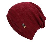 Cappellini da donna e da uomo a maglia, cappellini aperti in pile di cotone, protezioni per le orecchie, caldi, berretto da baseball da giardiniere da uomo, vino, Taglia unica