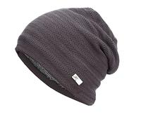 Cappellini da donna e da uomo a maglia, cappellini aperti in pile di cotone, protezioni per le orecchie, caldi, berretto da baseball da giardiniere da uomo, Grigio, Taglia unica