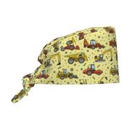 Cappellini da donna e da uomo, con fascia per il sudore, regolabile, per donne e uomini, con motivo auto in stile cartone animato, colore: giallo