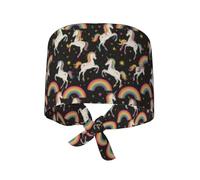 Cappellini Da Lavoro Elegant Magical Uni-Corns And Rainbow Star Cappelli Da Lavoro Regolabile Antipolvere Berretto Per Sport Yoga Tennis
