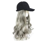 cappellini per parrucche Cappello per parrucca Cappello da baseball per capelli lunghi e ricci alla moda da donna con parrucca Copricapo completo c(4