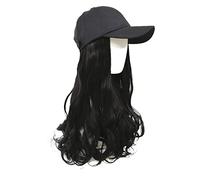 cappellini per parrucche Cappello per parrucca Cappello da baseball per capelli lunghi e ricci alla moda da donna con parrucca Copricapo completo c(1