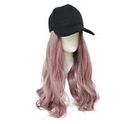 cappellini per parrucche Cappello per parrucca Cappello da baseball per capelli lunghi e ricci alla moda da donna con parrucca Copricapo completo c(5