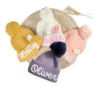 Cappellini Personalizzati For Neonati Con Nome Ricamato, Berretti Personalizzati For Bambini E Neonati Con Scritte In Tessuto, Cappelli Invernali In Maglia For Bambini E Adulti(S)