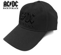 Cappellino ACDC Back in Black unisex in cotone con visiera curva e snapback