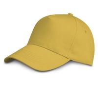 Cappellino Bambino 20 Pezzi 5 Pannelli 100% Cotone con Visiera Rigida precurvata e Chiusura Regolabile con Velcro a Strappo per Gite e Campo Estivo (IT, età, Taglia Unica, Giallo)