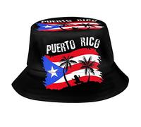 Cappellino Bandiere di Porto Rico Impermeabile Cappello da Pescatore Protezione del Sole Cappello da Secchio per Summer Viaggi Sport