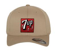 Cappellino Baseball Flexfit Con Patch Logo Retro 7UP Ufficiale Nero Verde Khaki