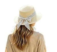 Cappellino Bianco - Cappello da Donna in Stile Francese per L'Estate Un Elegante Cappello da Sole a Tesa Piatta Perfetto per Il Mare e la Spiaggia
