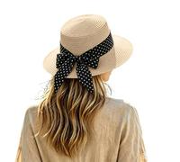 Cappellino Bianco - Cappello da Donna in Stile Francese per L'Estate Un Elegante Cappello da Sole a Tesa Piatta Perfetto per Il Mare e la Spiaggia
