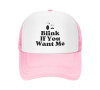 Cappellino Blink If You Want Me Cappellino da Camionista Blink If You Want Me Cappelli da Camionista Cappellino da Baseball in Rete Nero