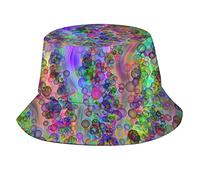 Cappellino Bolle Colorate Arcobaleno A Pois Impermeabile Bucket Hat Classico Cappello da Secchio per Summer Sport Calcio