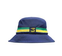 Cappellino Bucket Ayrton Senna Blu a righe