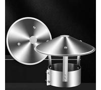 Cappellino Camino Conico Esterno In Acciaio Inox, Copertura Tubo Scarico, Copertura Antipioggia Camino, Per 80-300mm Bocchetta Di Ventilazione(Flat head,100mm/4.0in)
