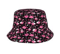 Cappellino Carino Fenicottero Rosa Cuore Scuro Reversibile Bucket Hat Classico Cappello da Secchio per Caccia Calcio Spiaggia