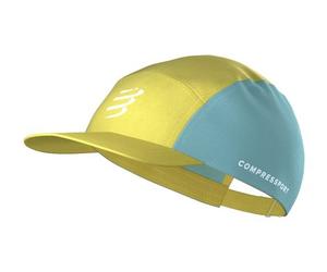 Cappellino compressport a 5 pannelli giallo blu