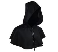 Cappellino con cappuccio per Halloween, unisex, Medieval Short Hooded Coat, Cosplay, Poncho con cappuccio, Christmas, Carnival, Party, Accessories, Props, Unisex, Taglia unica (nero)