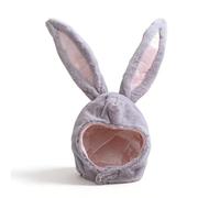 Cappellino con orecchie da coniglio, copricapo con orecchie da coniglio in peluche, accessori per carnevale, Pasqua e cosplay, costume da coniglietto pasquale, regalo per donne, taglia unica, grigio