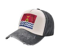 Cappellino con Parte Posteriore In Rete Traspirante,Cappello da Camionista In Denim Lavato Retrò con Stampa Della Bandiera Di Kiribati,Stile Vintage Unisex Per Il Massimo Di Ventilazione 4 One Size