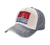 Cappellino con Parte Posteriore In Rete Traspirante,Cappello da Camionista In Denim Lavato Retrò con Stampa Della Bandiera Di Kiribati,Stile Vintage Unisex Per Il Massimo Di Ventilazione 3 One Size