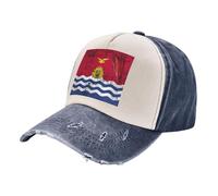 Cappellino con Parte Posteriore In Rete Traspirante,Cappello da Camionista In Denim Lavato Retrò con Stampa Della Bandiera Di Kiribati,Stile Vintage Unisex Per Il Massimo Di Ventilazione 5 One Size