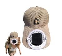 Cappellino con Ventilatore Solare,Cappello in Rete Traspirante con ventilatori | per Esterni per Pesca Attrezzature Donna Sport Lavoro Viaggi, Cachi., L