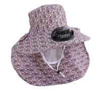 Cappellino con ventola di raffreddamento per esterni, ad energia solare, per donne, adolescenti, alpinismo, viaggi, essenziale, campeggio, copricapo alimentato dal sole, Marrone, Taglia unica