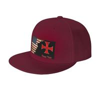 Cappellino con Visiera US Flag Deus Vult Crusader Knight Templar Cross