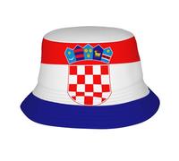Cappellino Croazia Bandiera della Croazia Protezione del Sole Bucket Hat Reversibile Cappello da Secchio per All'Aperto Summer Escursionismo