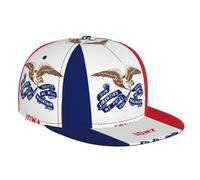 Cappellino da baseball alla moda con bandiera dello Stato Iowa, a tesa piatta, adatto per tutte le stagioni, una buona scelta per correre e viaggiare, nero