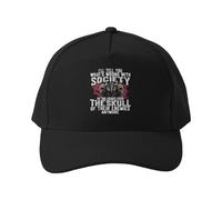 Cappellino da Baseball Cappello da Golf in Cotone con Teschio Vichingo, Traspirante e Regolabile, Ideale per l'allenamento all'aperto, con Scritta Who's with Society.