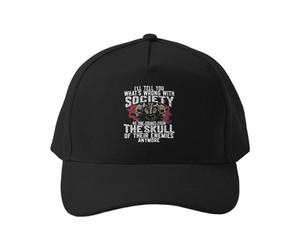 Cappellino da Baseball Cappello da Golf in Cotone con Teschio Vichingo, Traspirante e Regolabile, Ideale per l'allenamento all'aperto, con Scritta Who's with Society.